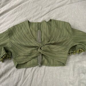 Green vacation crop top